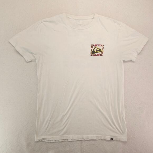 Quiksilver Crew Neck Short Sleeve Graphic T Shirt Mens Size Large L White - Picture 2 of 9